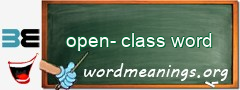 WordMeaning blackboard for open-class word